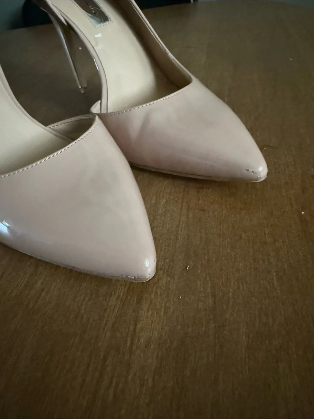 INC International Concepts Nude Patent Pointed D'Orsay Pumps